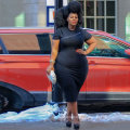 New dress with tight soild color and tight wrap around hips plus size fashion women dress dresses